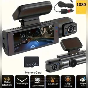 Podofo Dual Dash Cam 1080P HD Front & Inside Car Camera IR Night Vision 3.16” IP